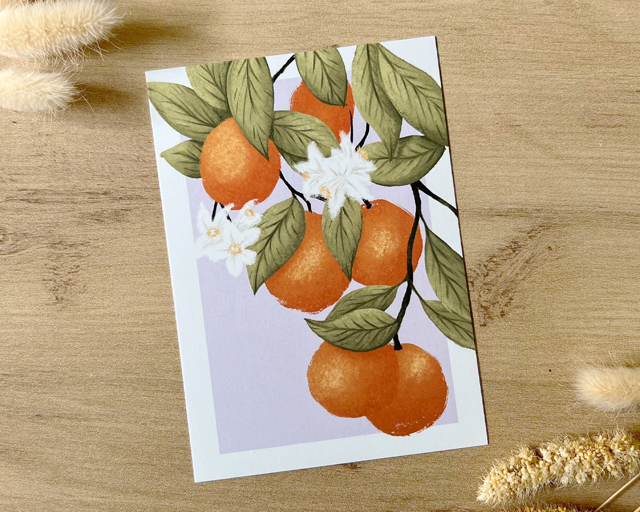 Grußkarte mit Orangen