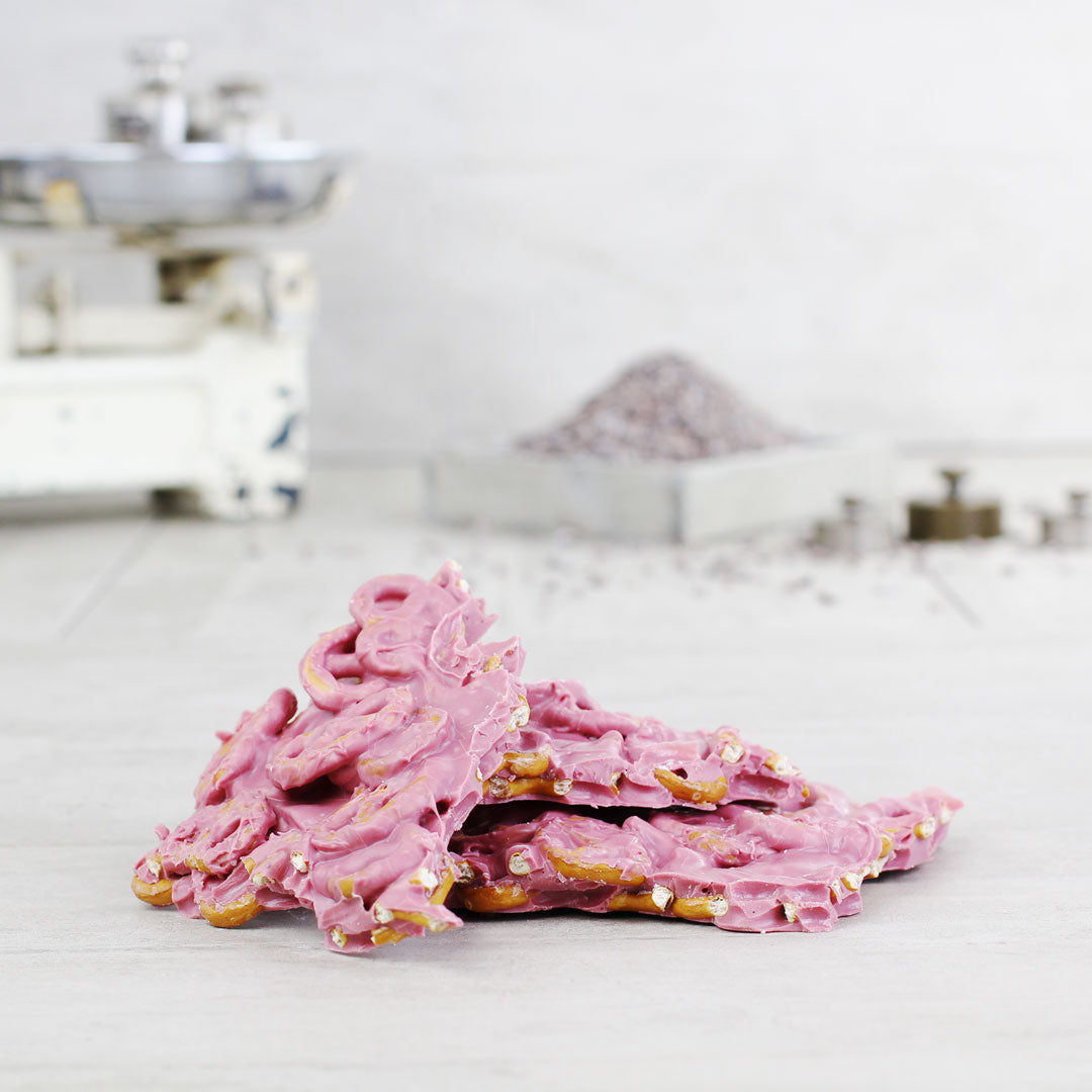 Bruchschokolade Ruby Brezel