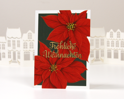 Weihnachtskarte "Fröhliche Weihnachten" mit Goldprägung